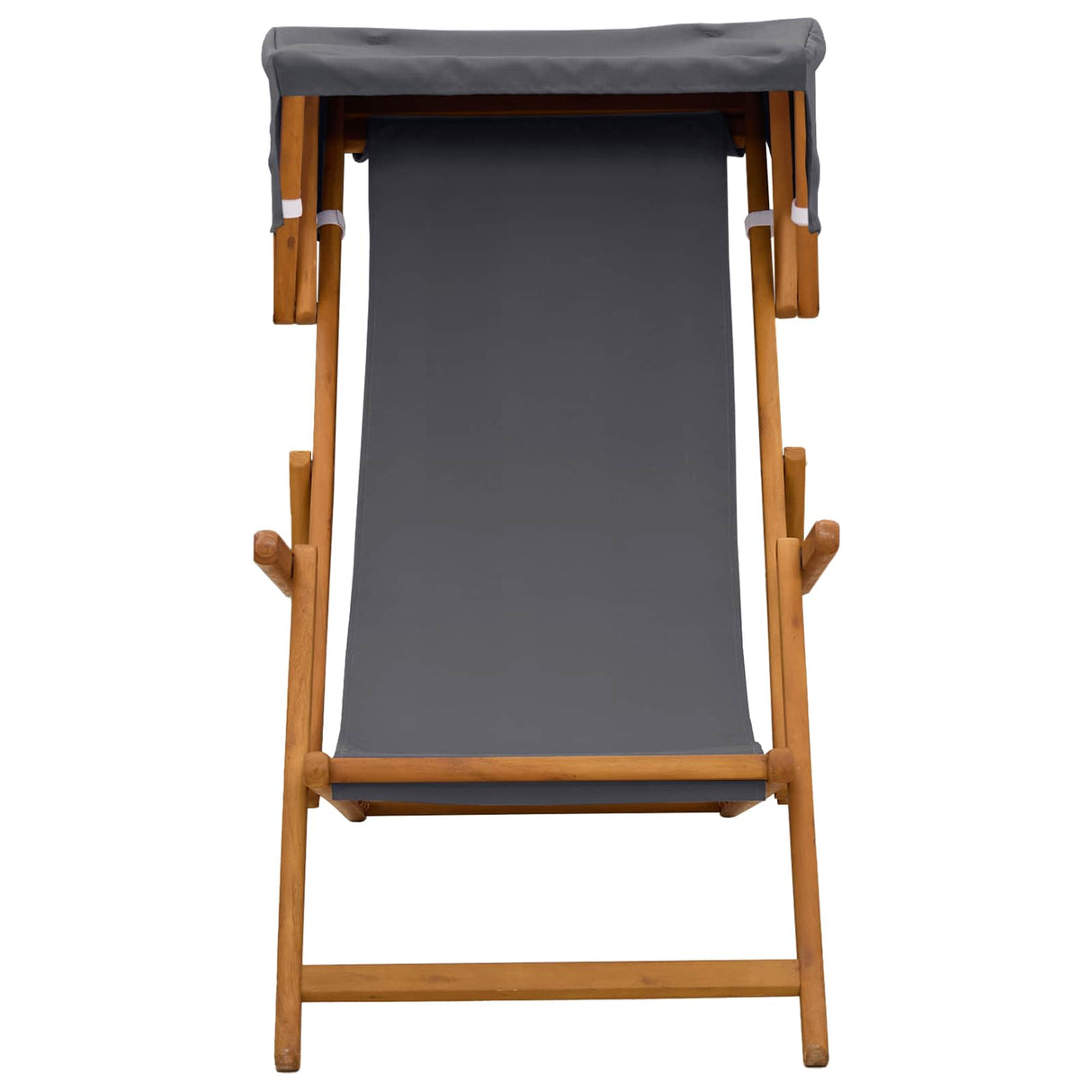 Deck Chair 2 pcs 3 Position Solid Eucalyptus Wood Grey