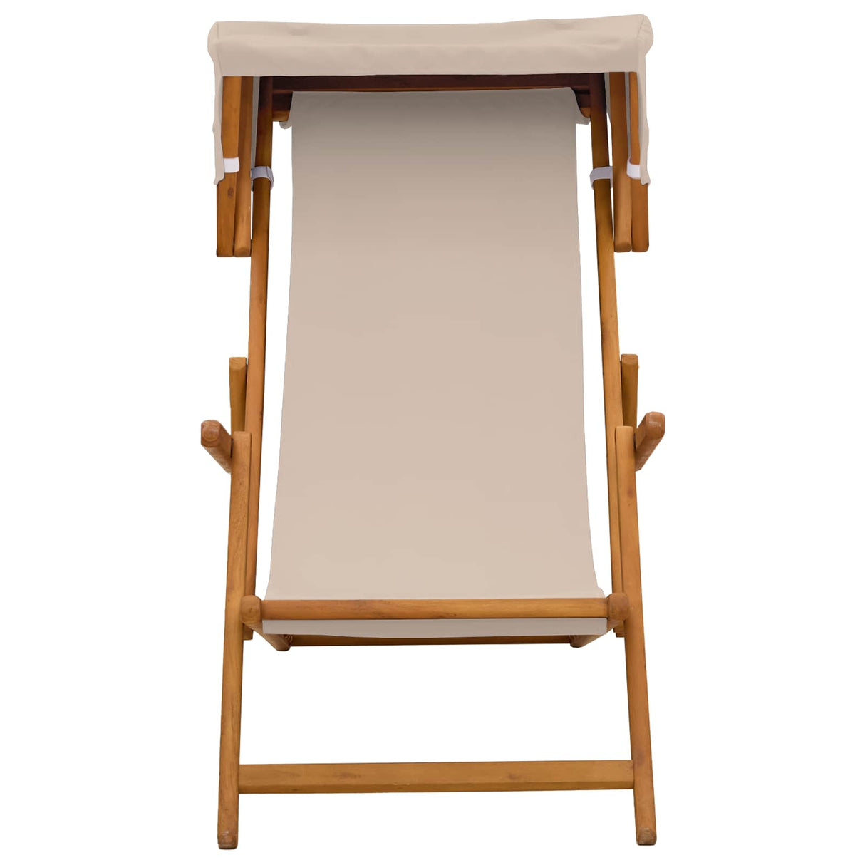 Deck Chair 2 pcs 3 Position Solid Eucalyptus Wood Beige