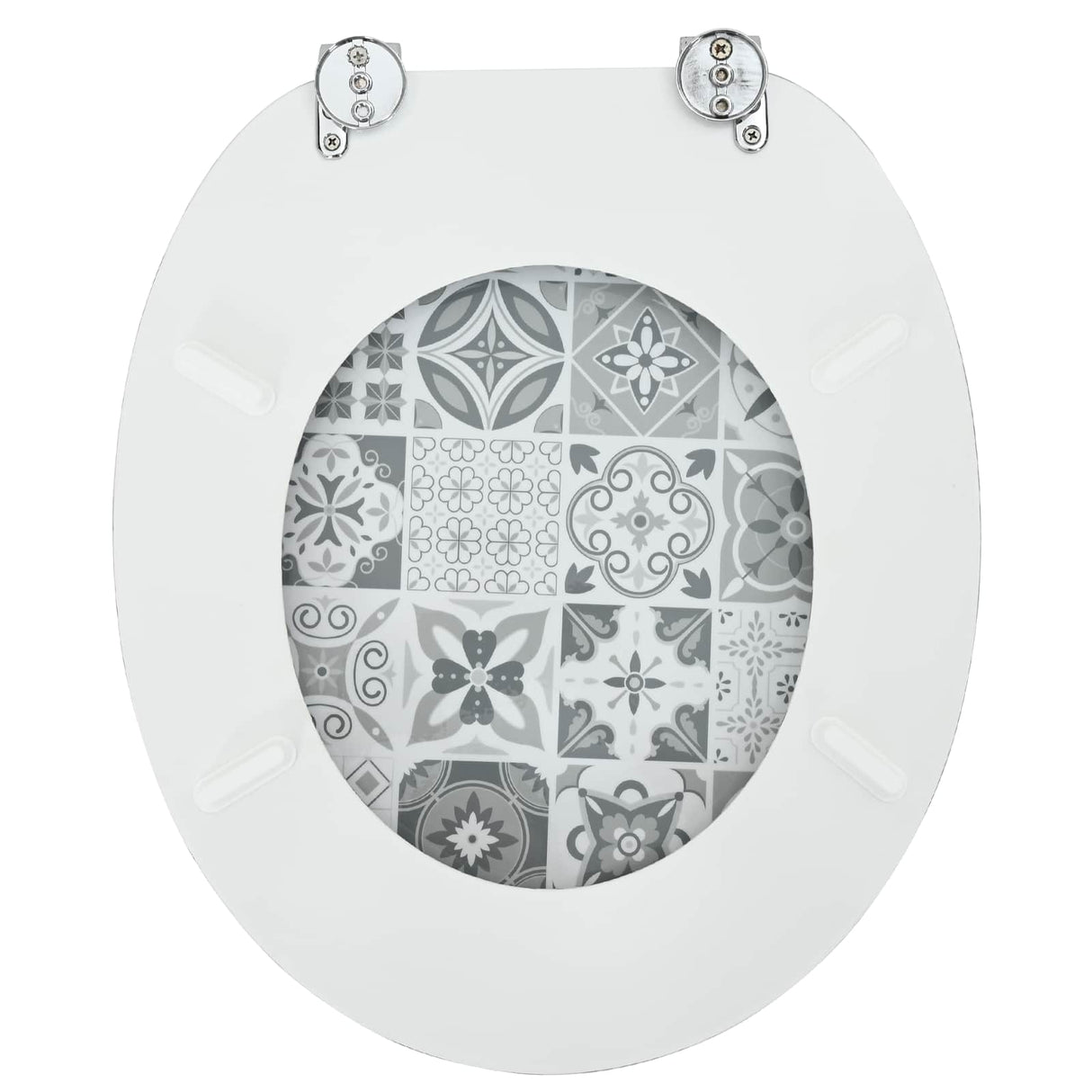 Soft-Close Toilet Seat Grey 44 x 38 cm MDF board
