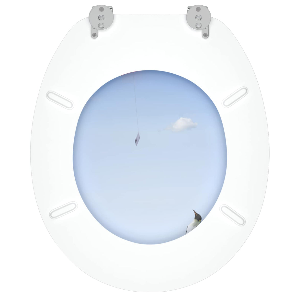 Soft-Close Toilet Seat Blue 44 x 38 cm MDF board