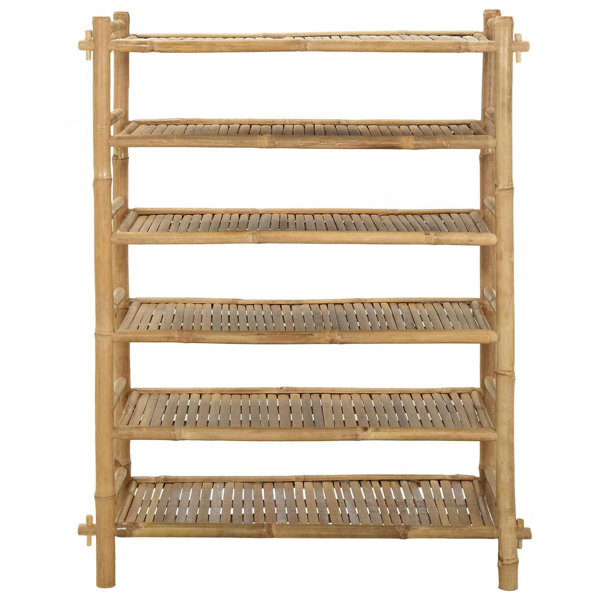 Shoe Rack with Shelf Natural 6-tier Bamboo