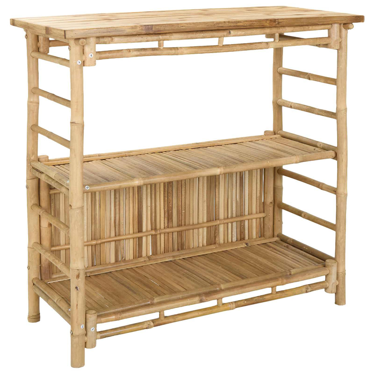 Outdoor Bar Table with Storage Natural 110 x 50 x 105 cm Bamboo