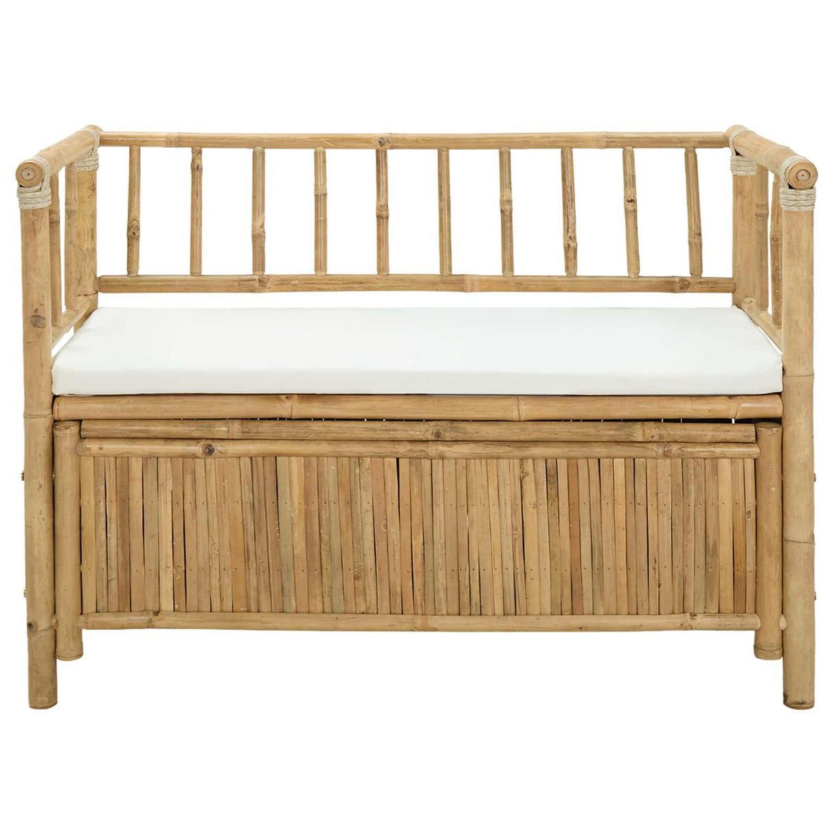 Garden Storage Bench 110 x 47 x 80 cm Bamboo Natural