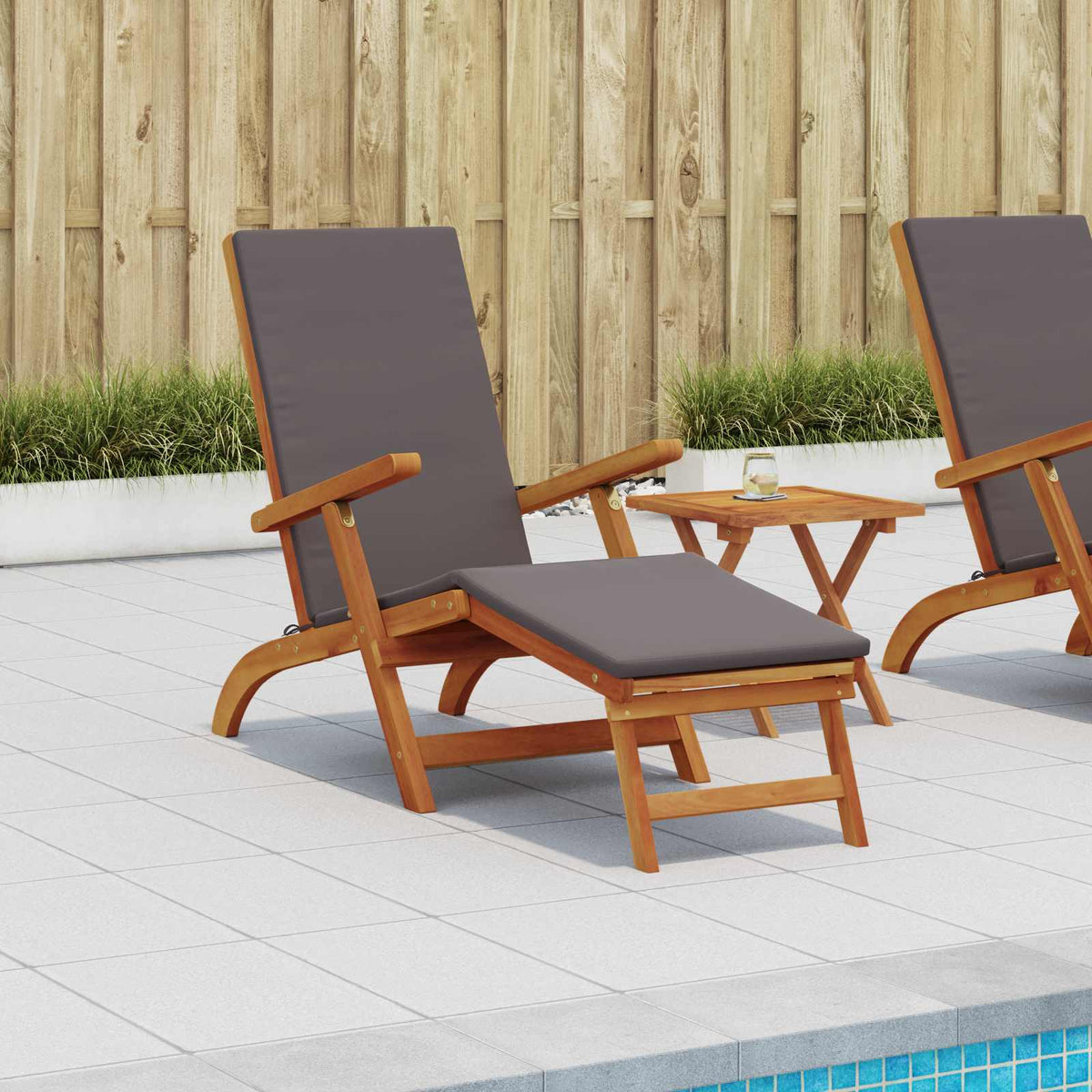 Reclining and Folding Sunlounger 55 x 146 x 91 cm