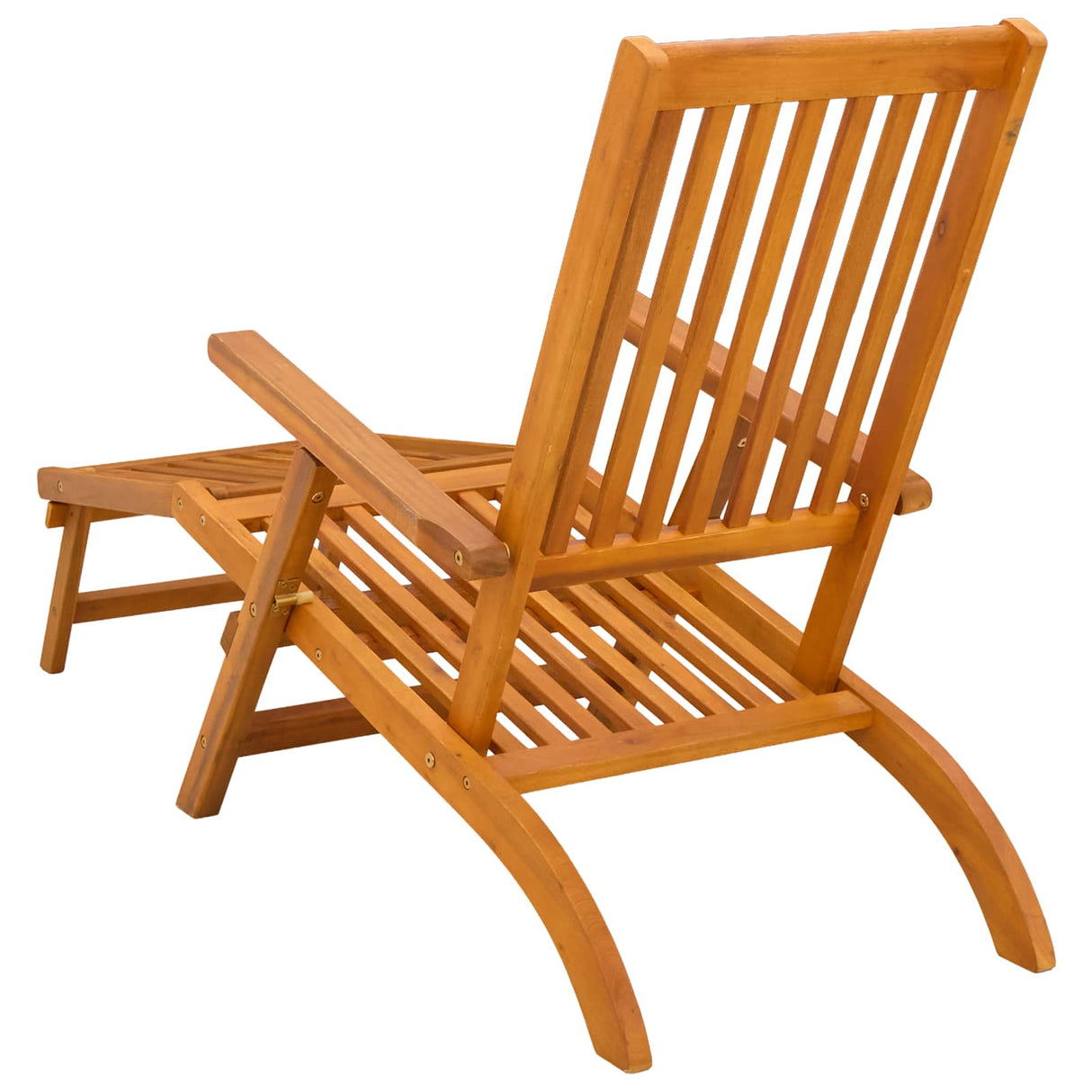 Reclining and Folding Sunlounger 2 pcs Solid Acacia Wood