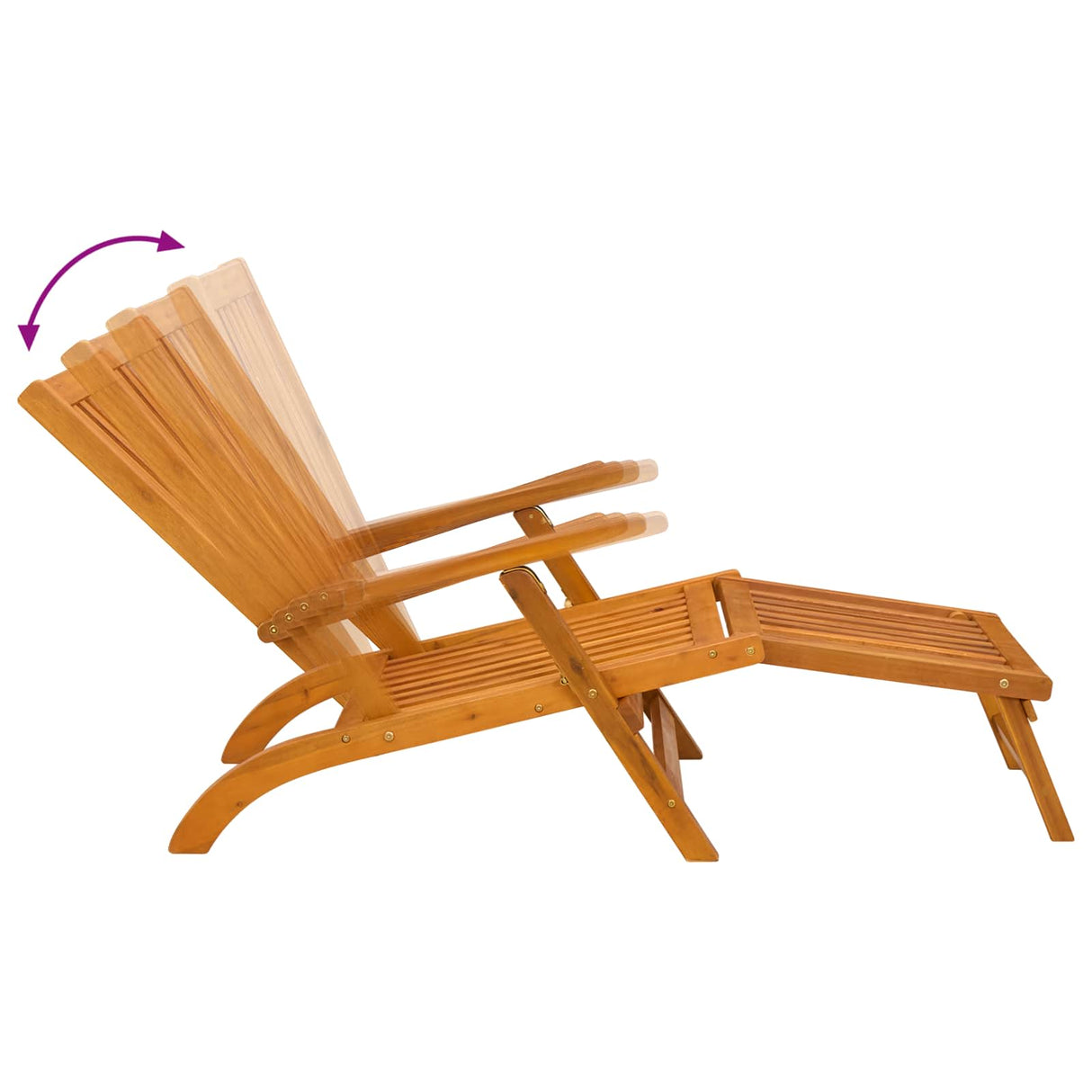 Reclining and Folding Sunlounger 2 pcs Solid Acacia Wood