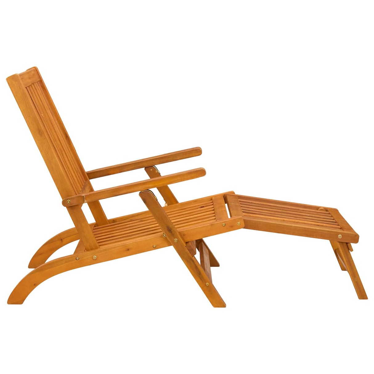 Reclining and Folding Sunlounger 2 pcs Solid Acacia Wood