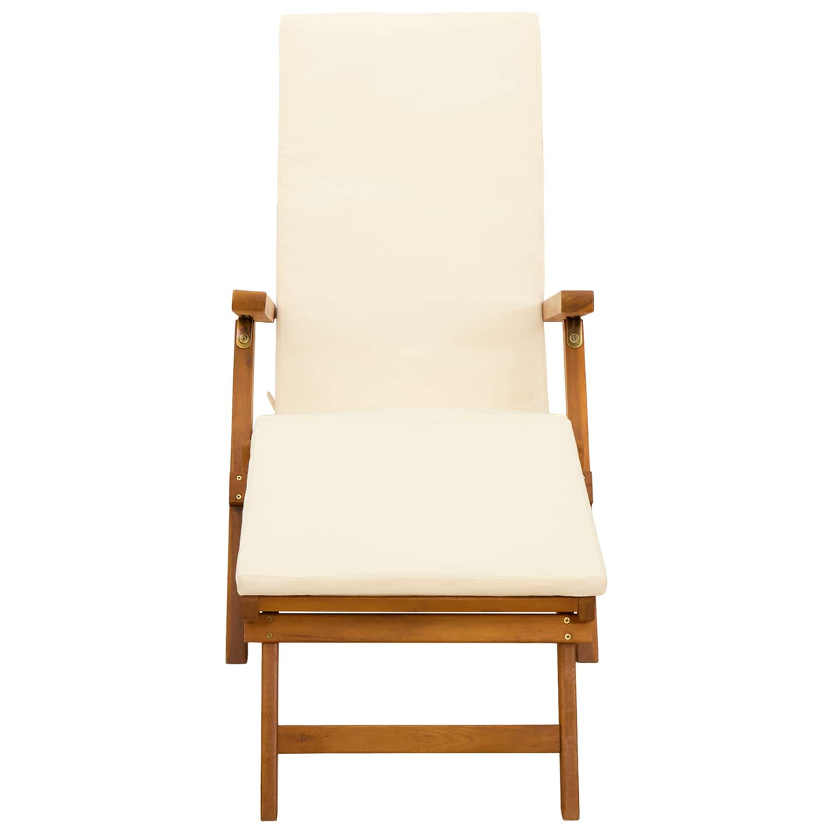 Reclining and Folding Sunlounger 2 pcs Solid Acacia Wood