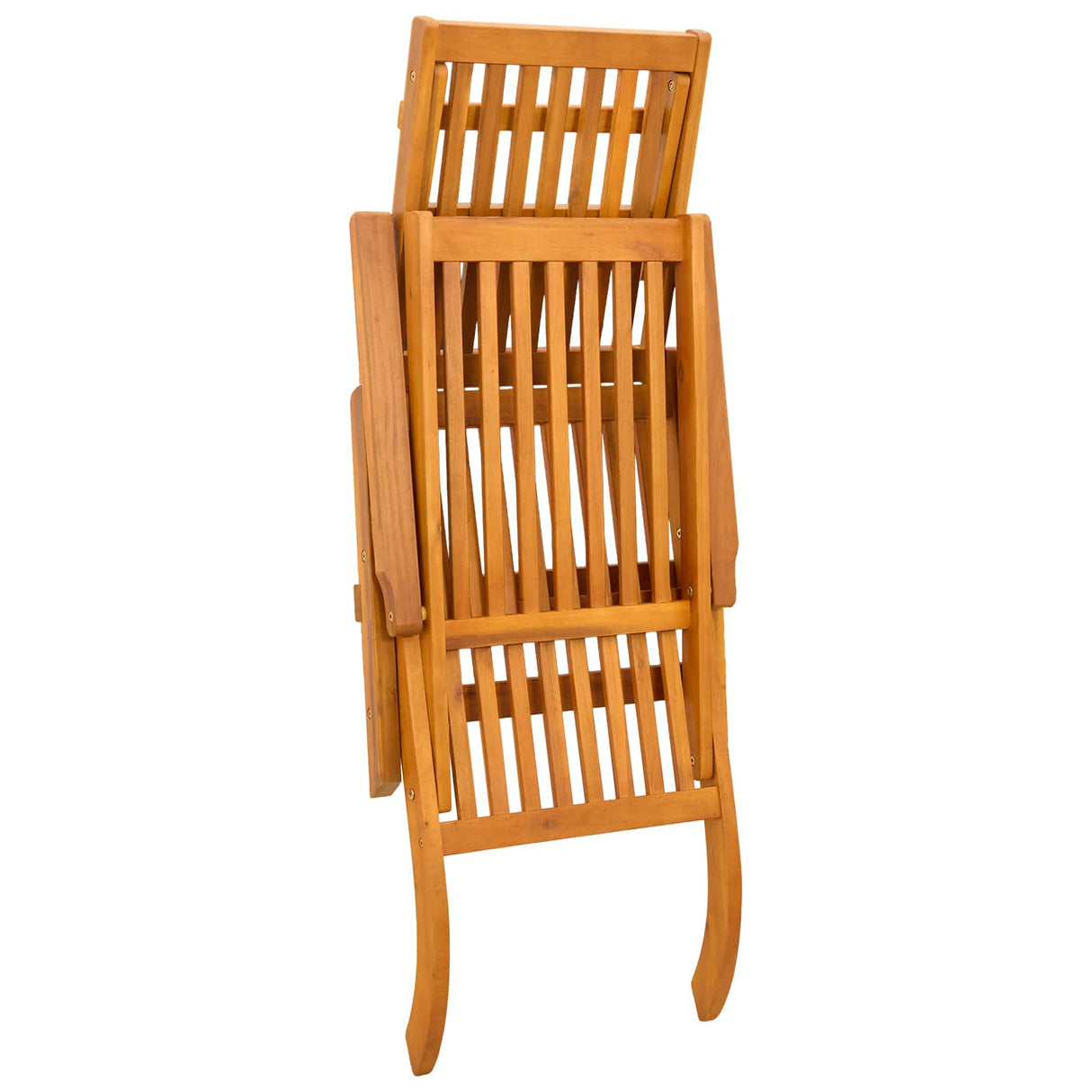 Reclining and Folding Sunlounger 2 pcs Solid Acacia Wood