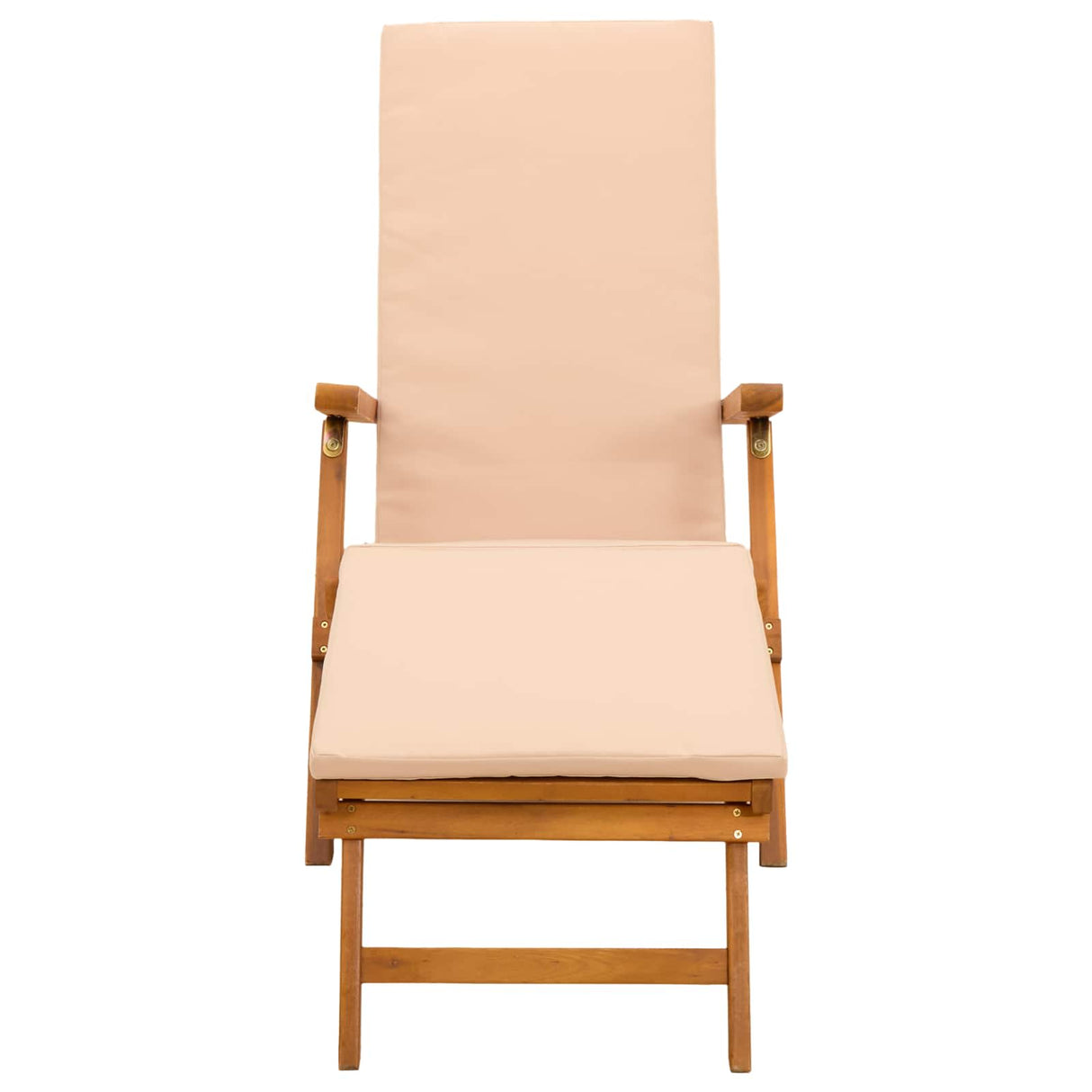 Reclining and Folding Sunlounger 2 pcs Solid Acacia Wood