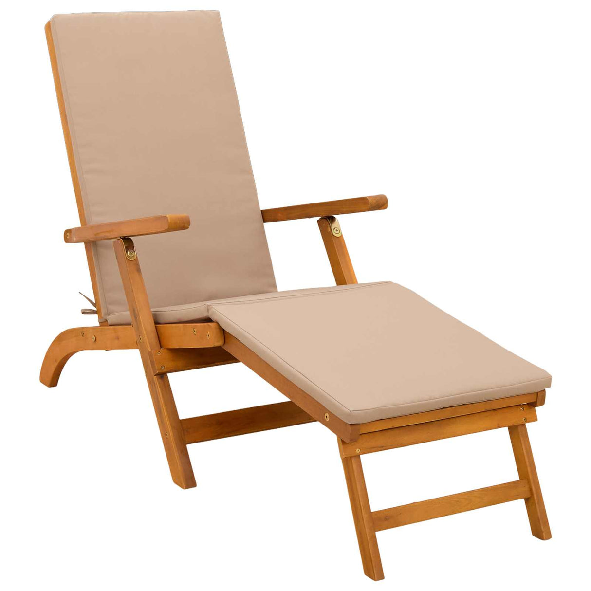 Reclining and Folding Sunlounger 2 pcs Solid Acacia Wood