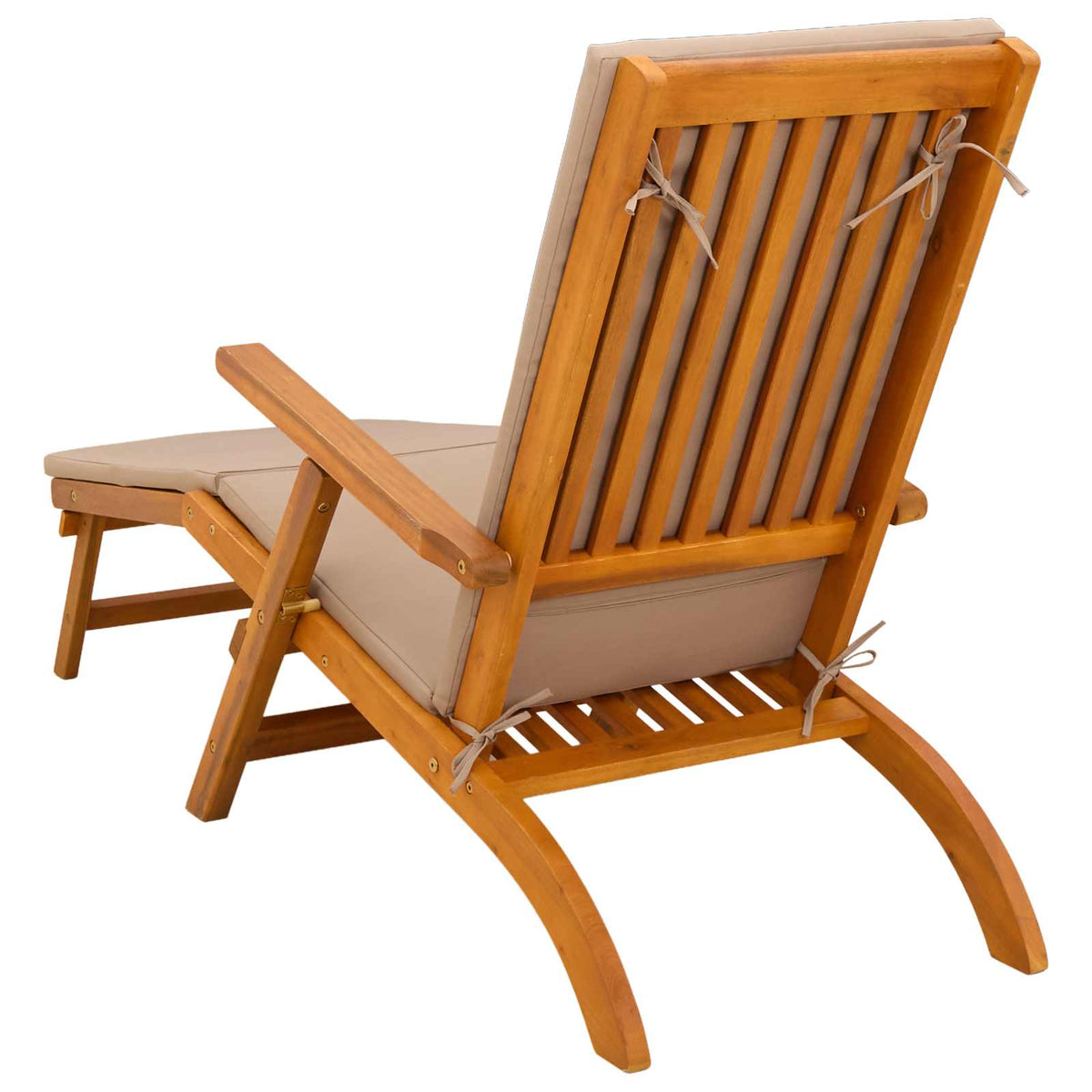 Reclining and Folding Sunlounger 2 pcs Solid Acacia Wood