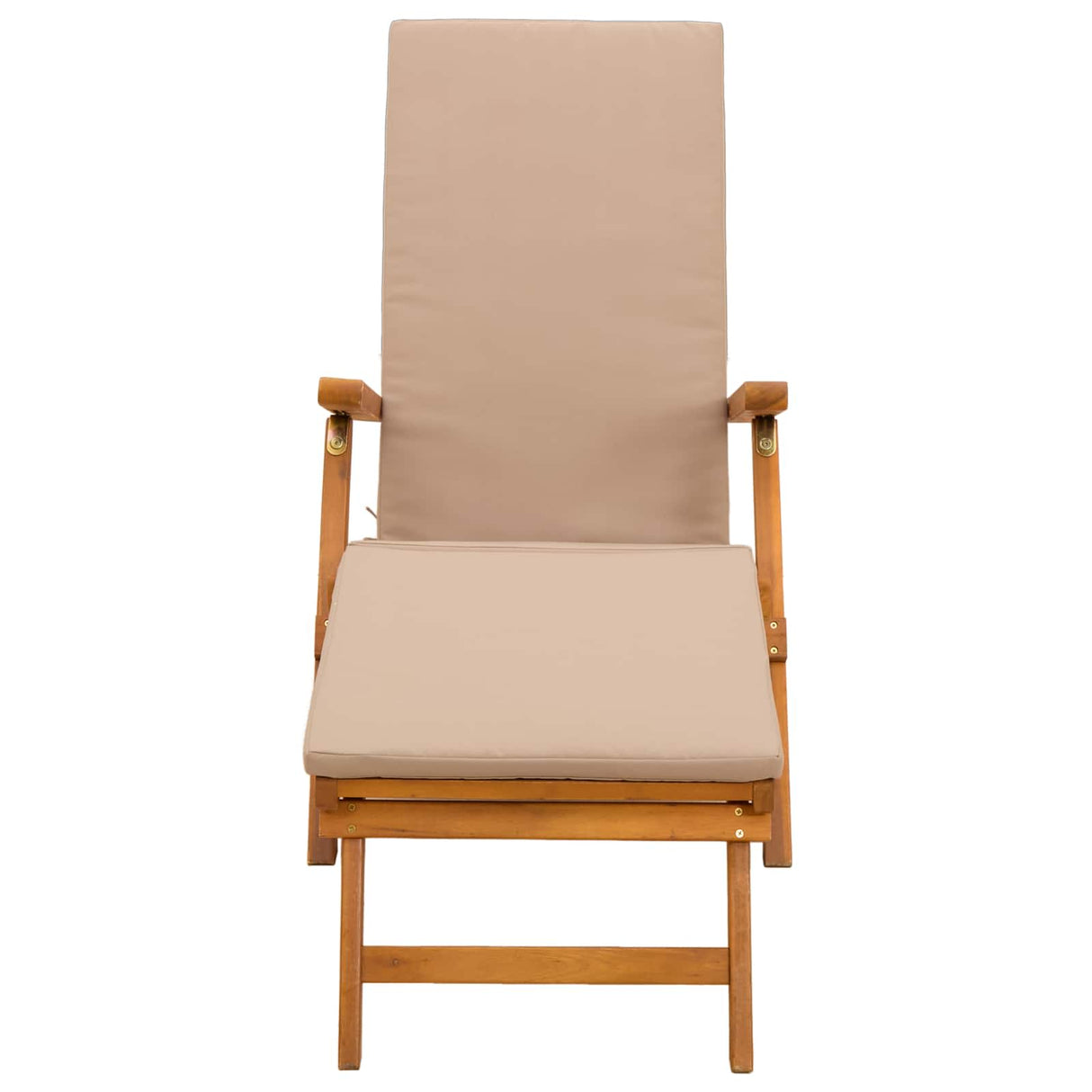 Reclining and Folding Sunlounger 2 pcs Solid Acacia Wood