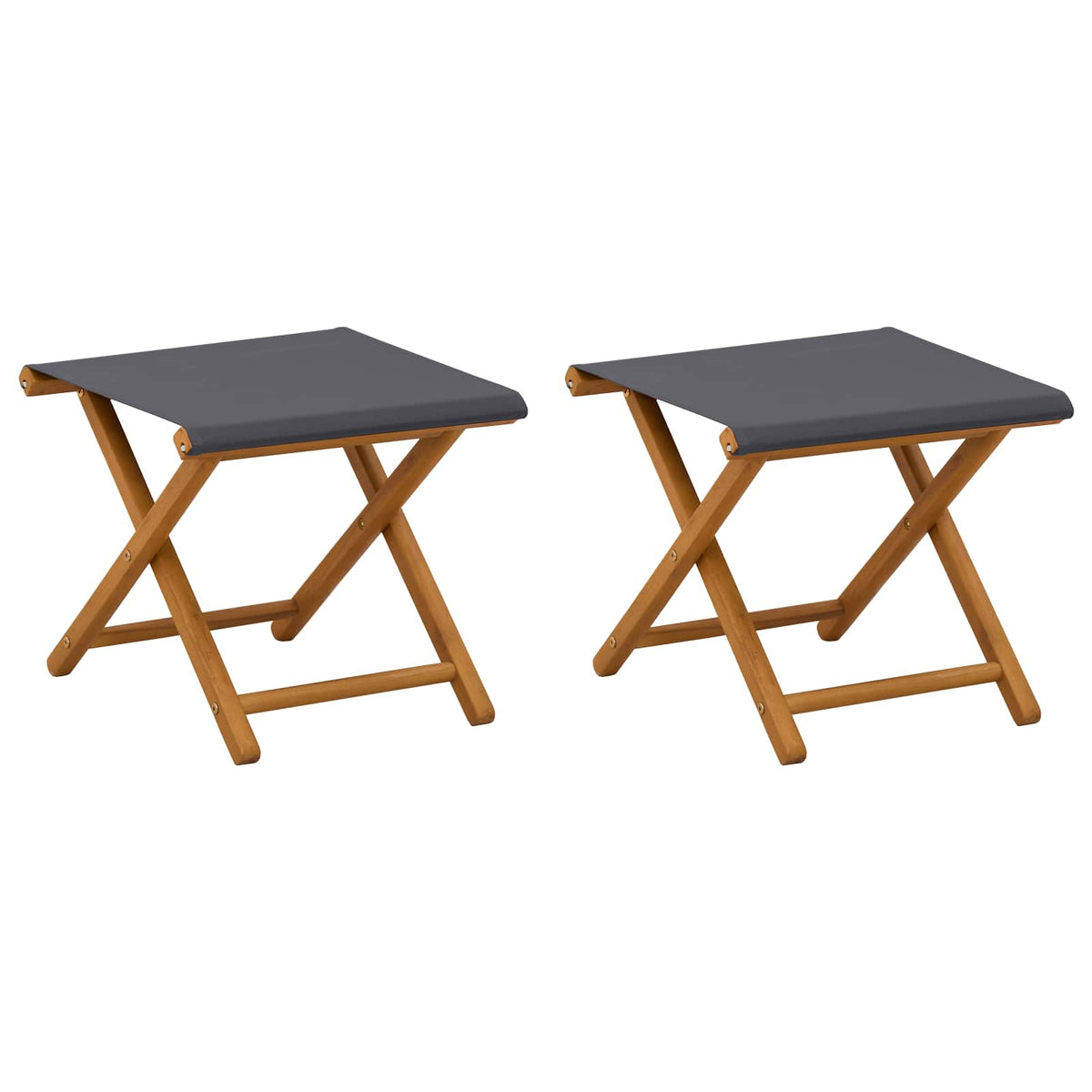 Deck Chair 2 pcs Solid Eucalyptus Wood Grey