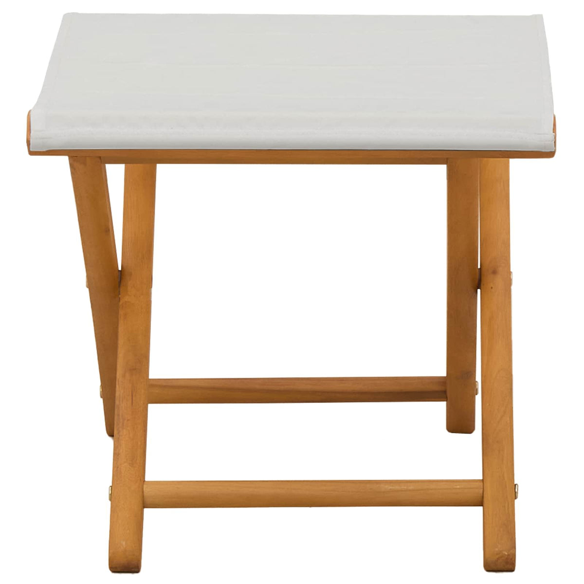 Deck Chair 2 pcs Solid Eucalyptus Wood Cream
