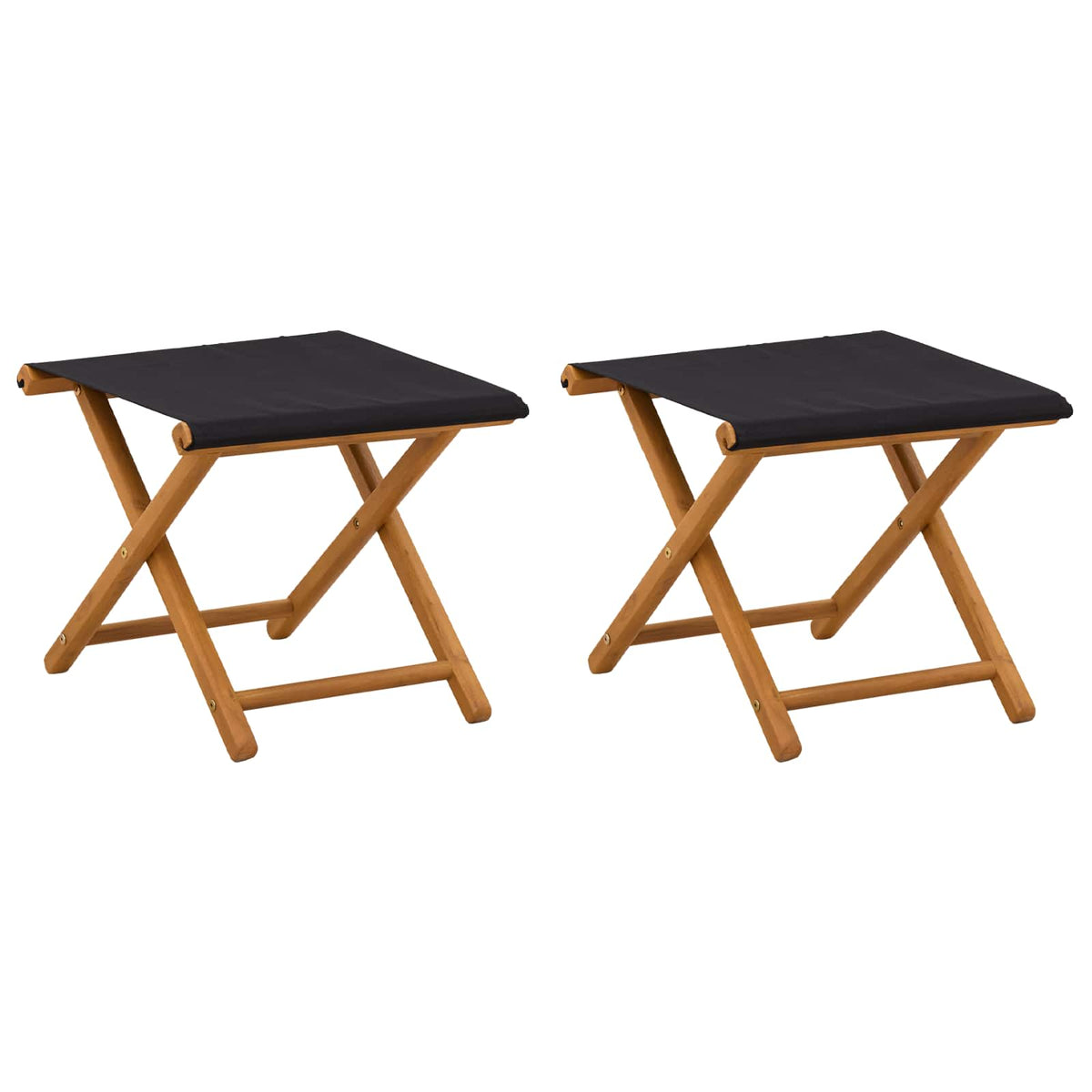 Deck Chair 2 pcs Solid Eucalyptus Wood Black