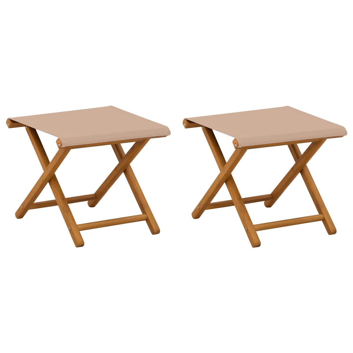Deck Chair 2 pcs Solid Eucalyptus Wood Taupe