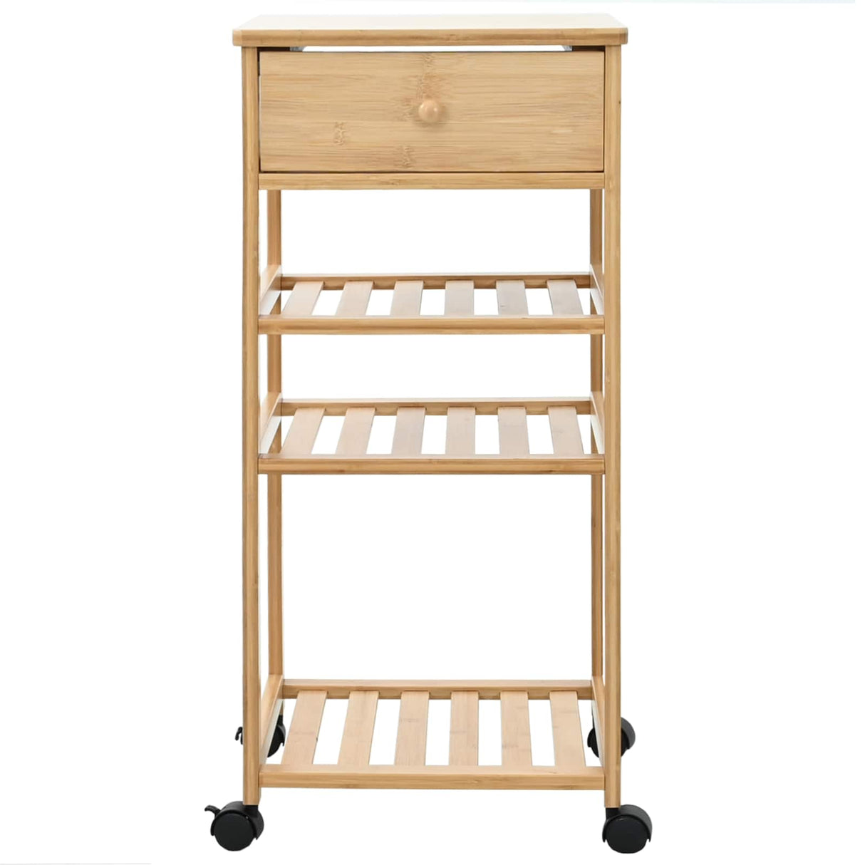 Kitchen Trolley with Wheels Natural 37 x 36 x 80 cm Bamboo