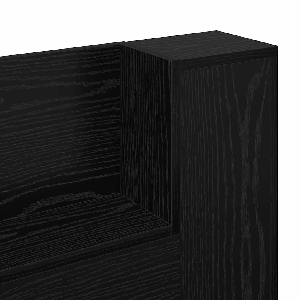 Headboard Cabinet Black Oak 120 x 15 x 103.5 cm Engineered Wood