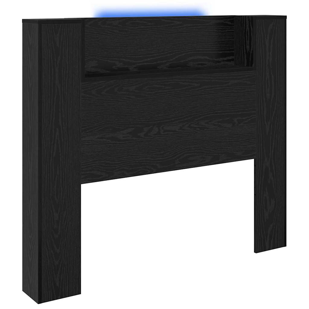 Headboard Cabinet Black Oak 120 x 15 x 103.5 cm Engineered Wood