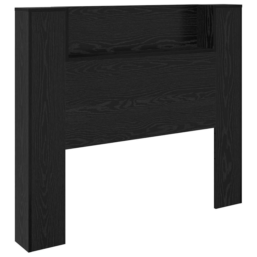 Headboard Cabinet Black Oak 120 x 15 x 103.5 cm Engineered Wood