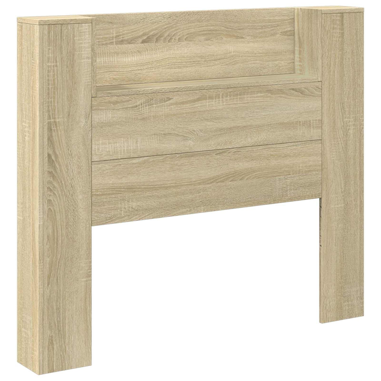 Storage Headboard with LED Sonoma Oak Engineered Wood