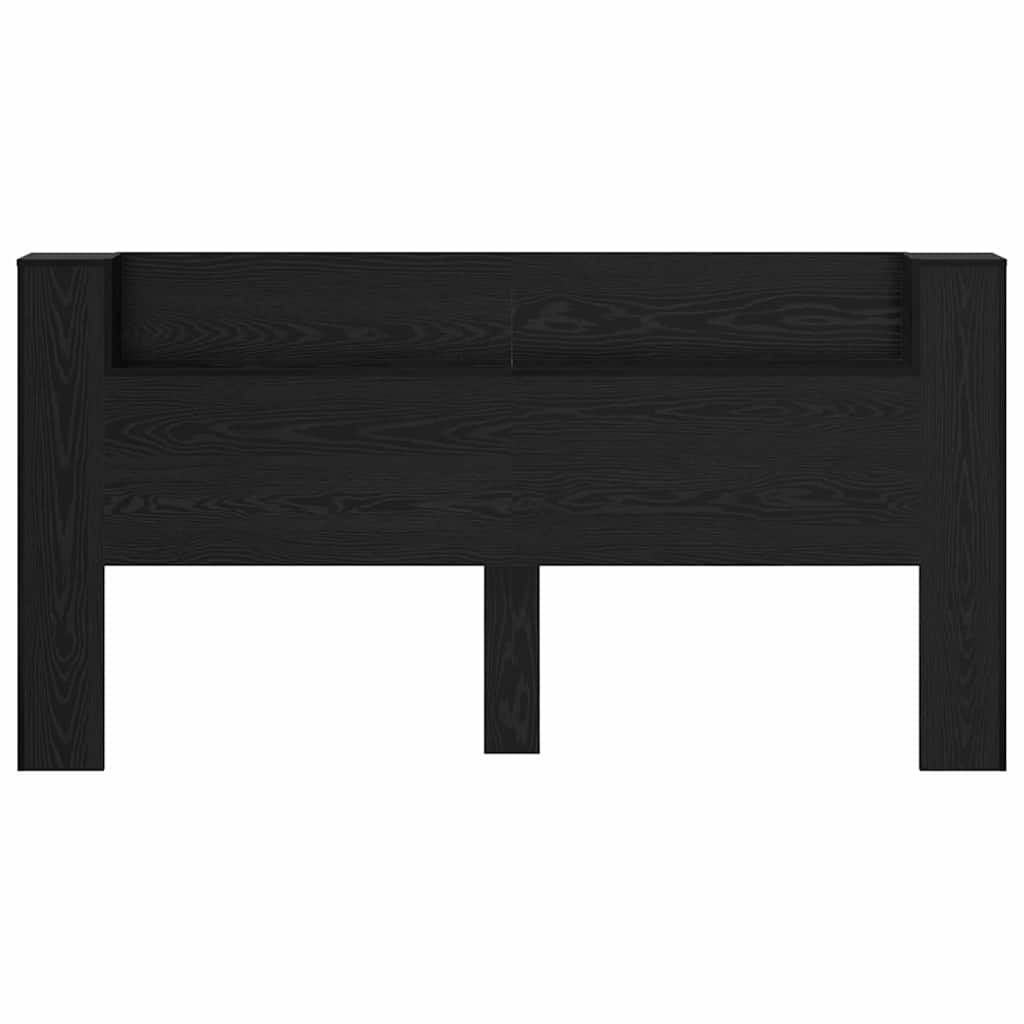 Headboard Cabinet Black Oak 200 x 15 x 103.5 cm Engineered Wood