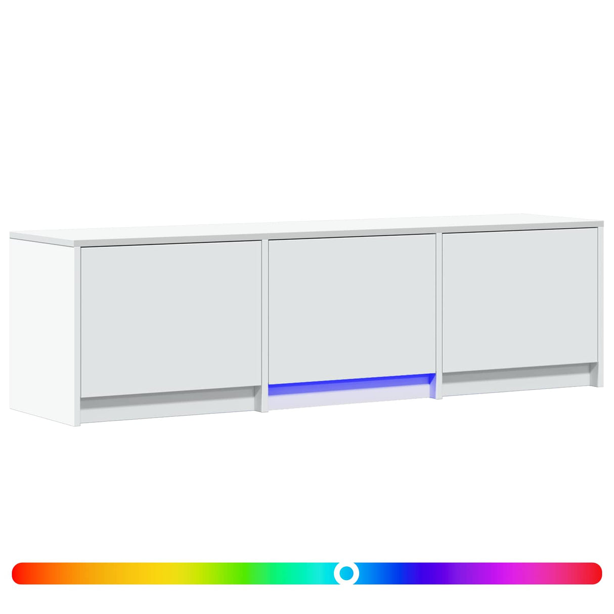 TV Cabinet with LED 140 x 34 x 40 cm White Engineered Wood