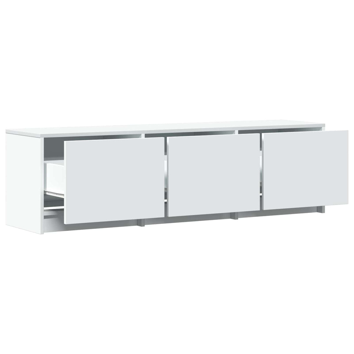 TV Cabinet with LED 140 x 34 x 40 cm White Engineered Wood