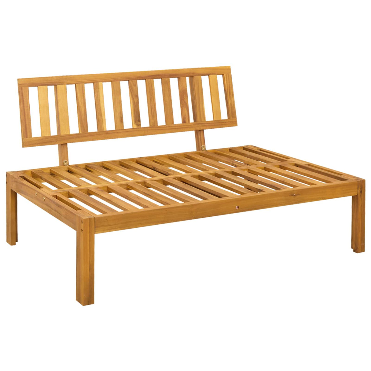 Middle Sofa Unit 2 Piece Natural and Dark Grey Acacia Wood