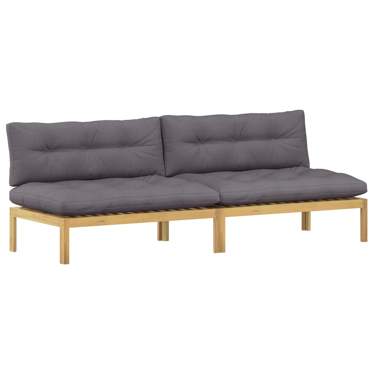 Middle Sofa Unit Light Acacia and Dark Grey Acacia Wood