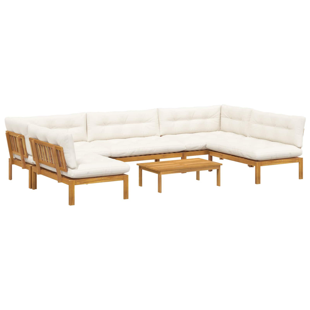 6 Piece Garden Pallet Sofa Units Solid Acacia Wood Natural