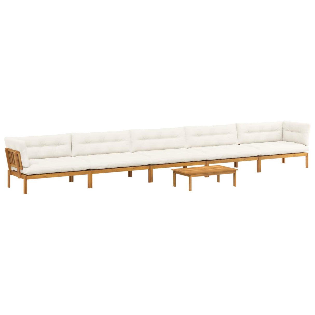 6 Piece Garden Pallet Sofa Units Solid Acacia Wood Natural