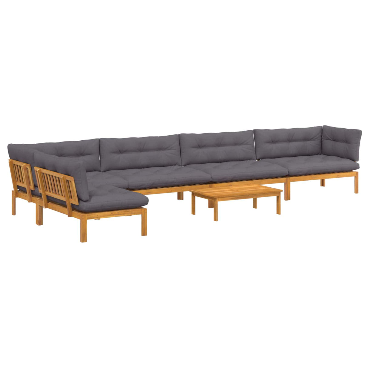 6 Piece Garden Pallet Sofa Units Solid Acacia Wood Natural