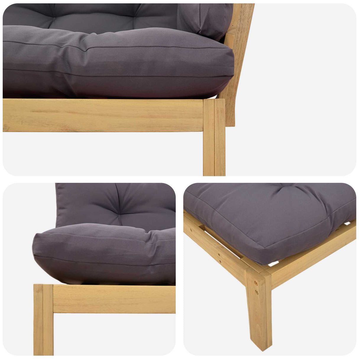 Garden Pallet Sofa Units 2 Piece Light Brown and Dark Grey