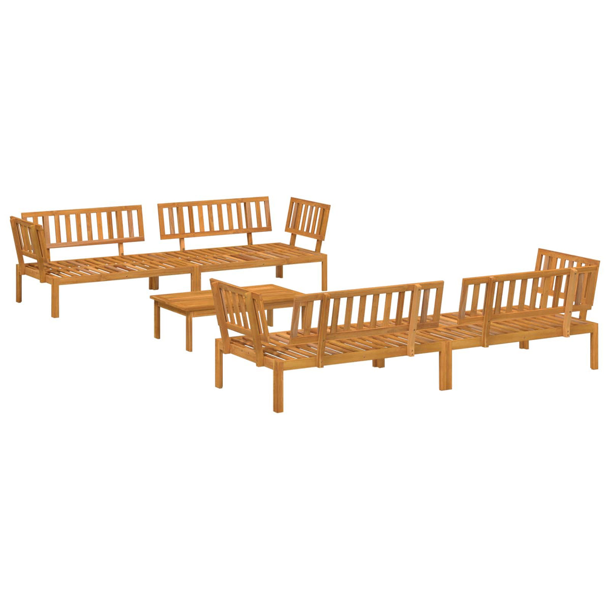 Sofa Set 5 pcs Anthracite Solid Acacia Wood