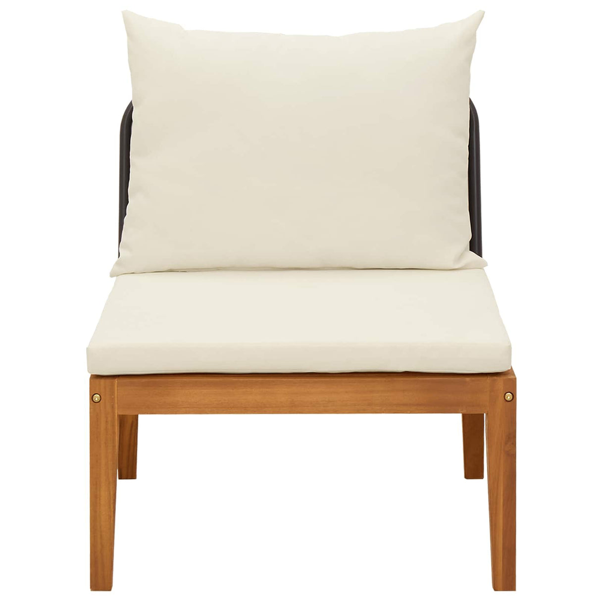 Garden Middle Sofa with Cushions Solid Acacia Wood & Rope