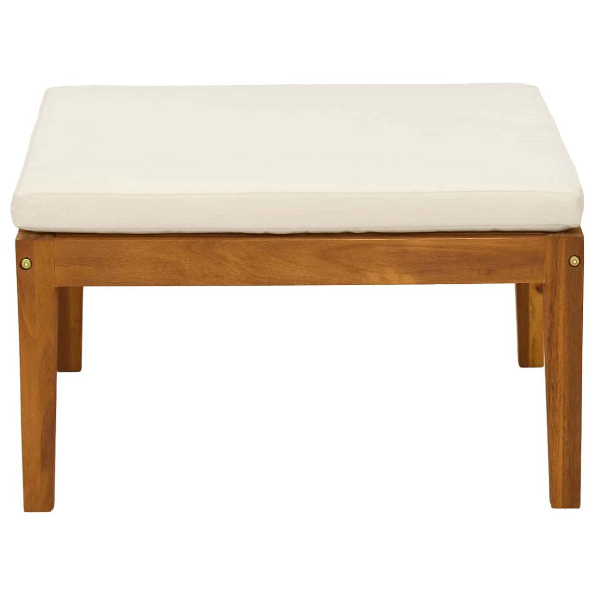 Garden Footrest with Cushion Solid Acacia Wood Natural