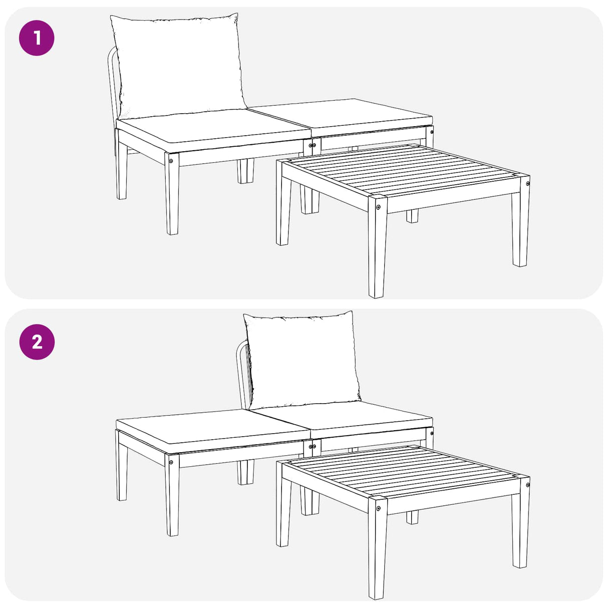 3 pcs Garden Lounge Set with Cushions Solid Acacia Wood & Rope