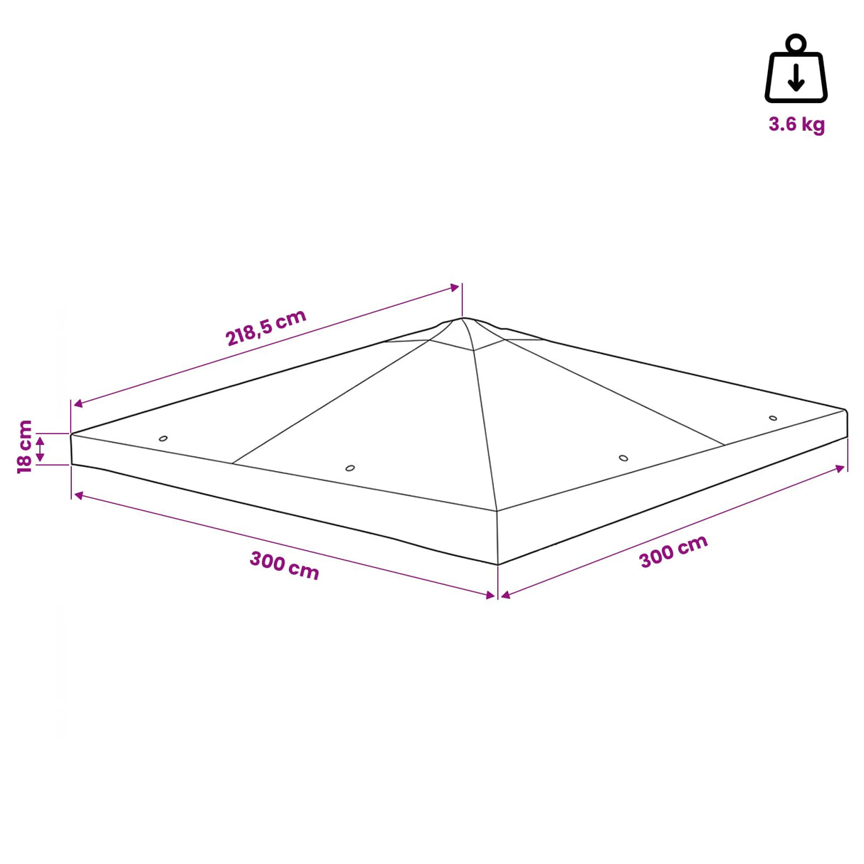 Gazebo Cover 300 x 300 cm Taupe Polyester and Steel