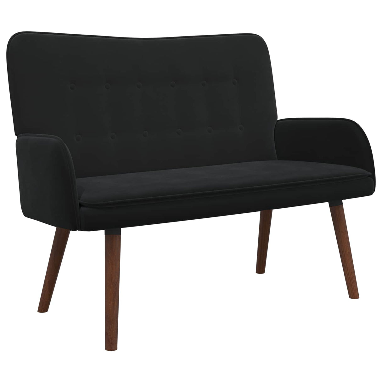 Two Seater Sofa Black 115 x 61 x 87 cm Velvet