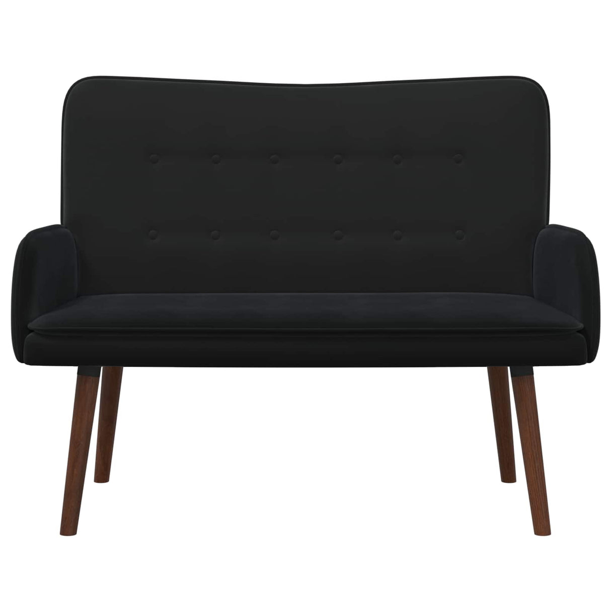 Two Seater Sofa Black 115 x 61 x 87 cm Velvet