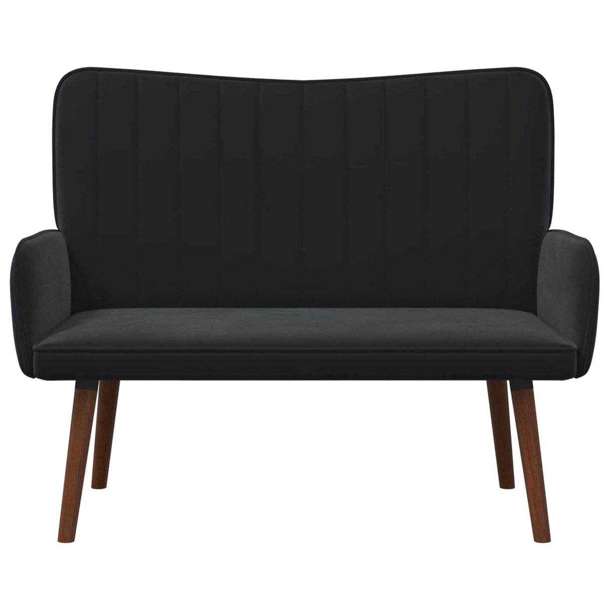 Two Seater Sofa Black 115 x 61 x 87 cm Velvet