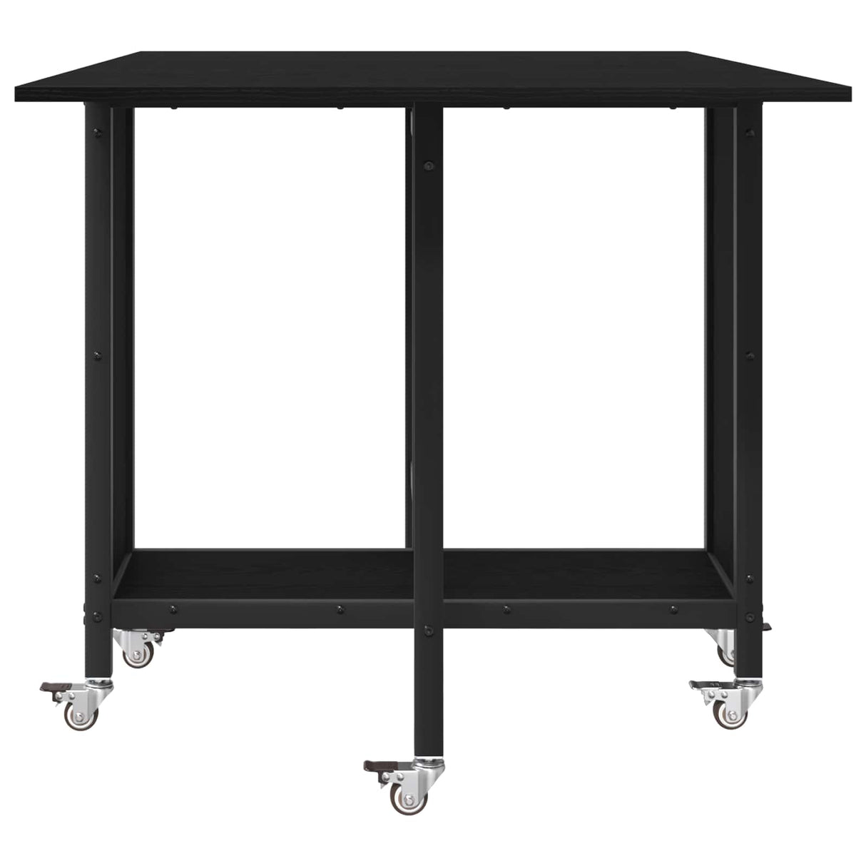 Folding dining table with castors 130 x 80 x 76.5 cm Black Oak
