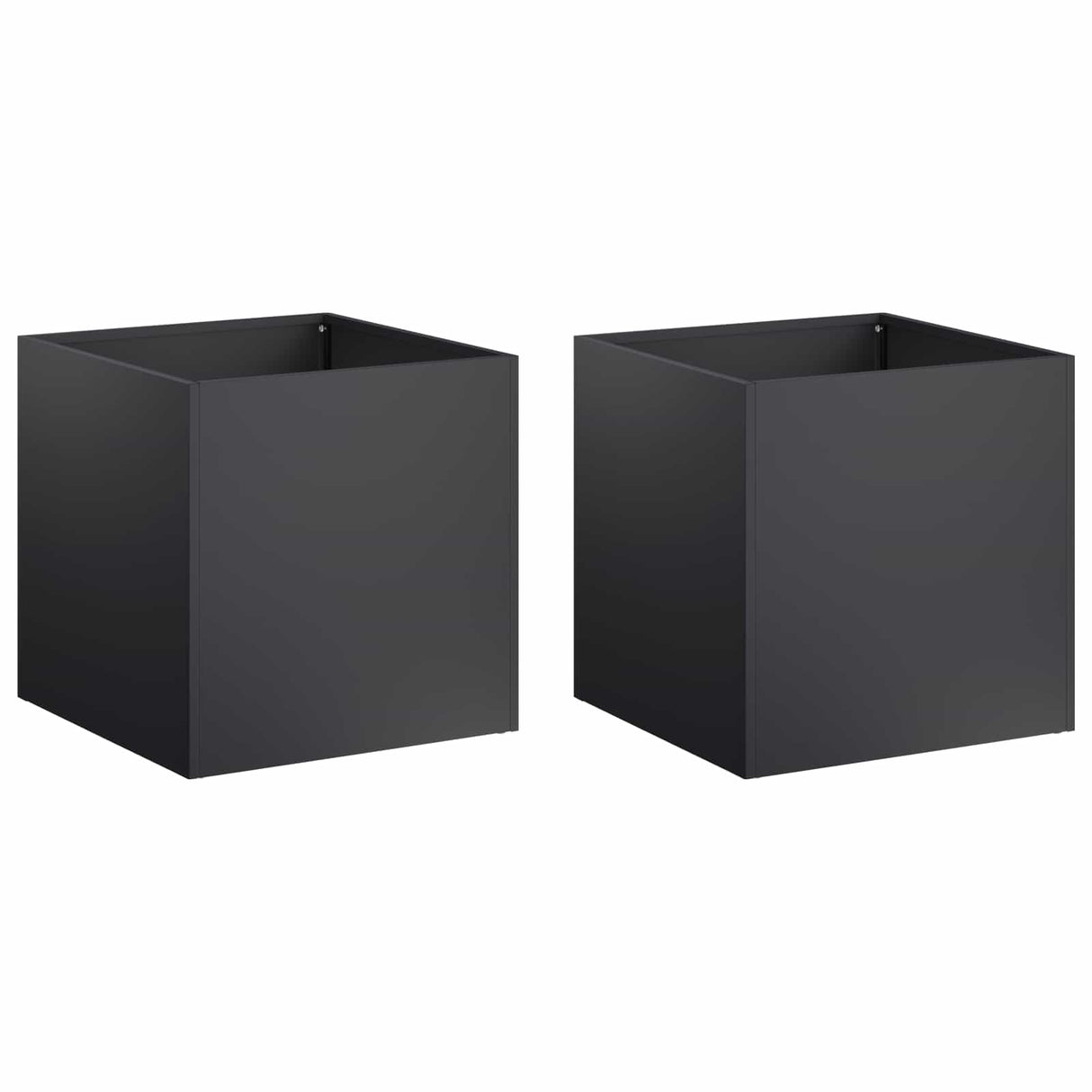 Garden Planter 2 pcs Black 45 x 45 x 45 cm Cold-rolled Steel