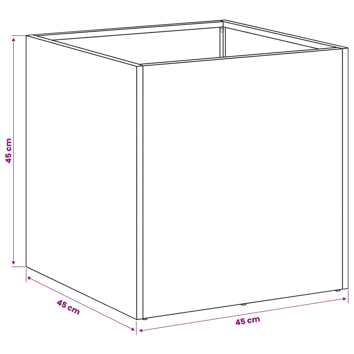 Garden Planter 2 pcs Black 45 x 45 x 45 cm Cold-rolled Steel