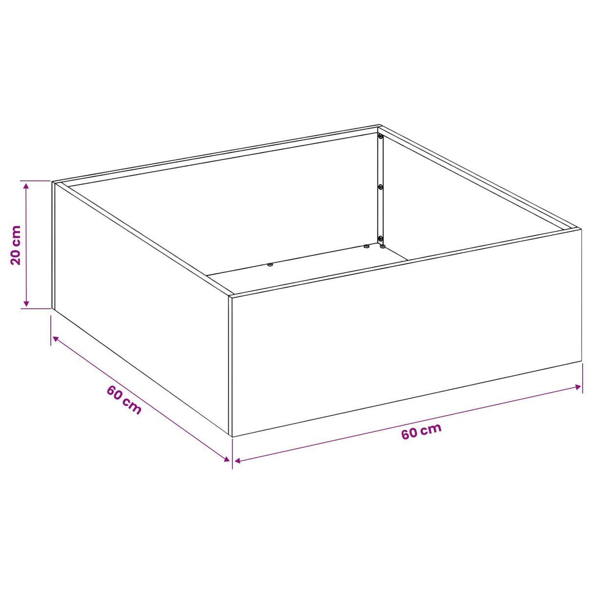 Garden Planter 2 pcs Anthracite 60 x 60 x 20 cm