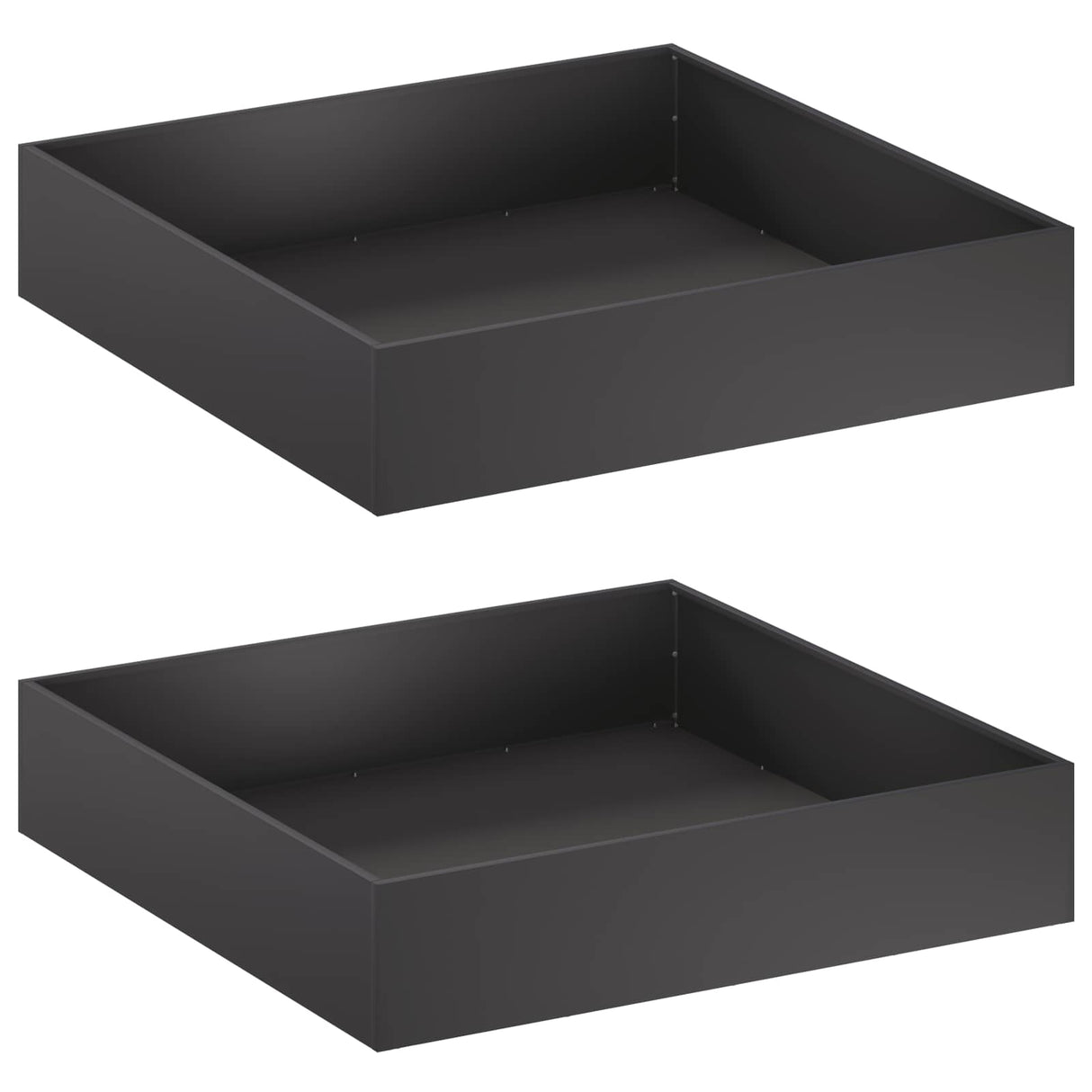 Garden Planter 2 pcs Black 80 x 80 x 20 cm Cold-rolled Steel