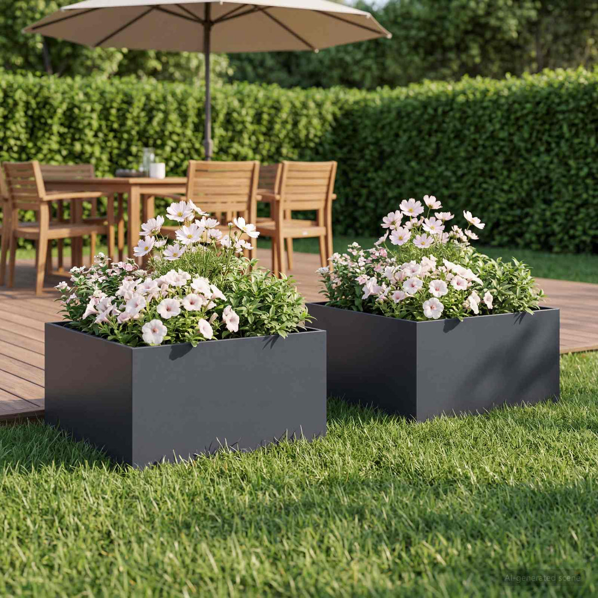 Garden Planter 2 pcs Anthracite 40 x 40 x 30 cm