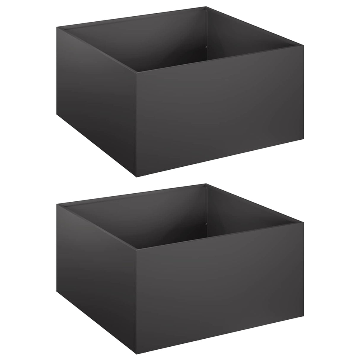 Garden Planter 2 pcs Black 60 x 60 x 30 cm Cold-rolled Steel